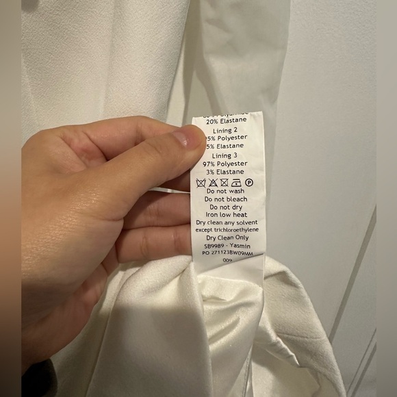 House of CB Yasmin White Plunge Midi Dress Long Sleeve, NWOT - Picture 11 of 14